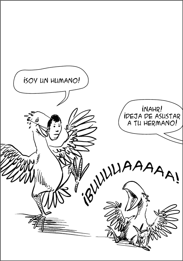 Nahr y su hermanito. Cosas de polluelos.